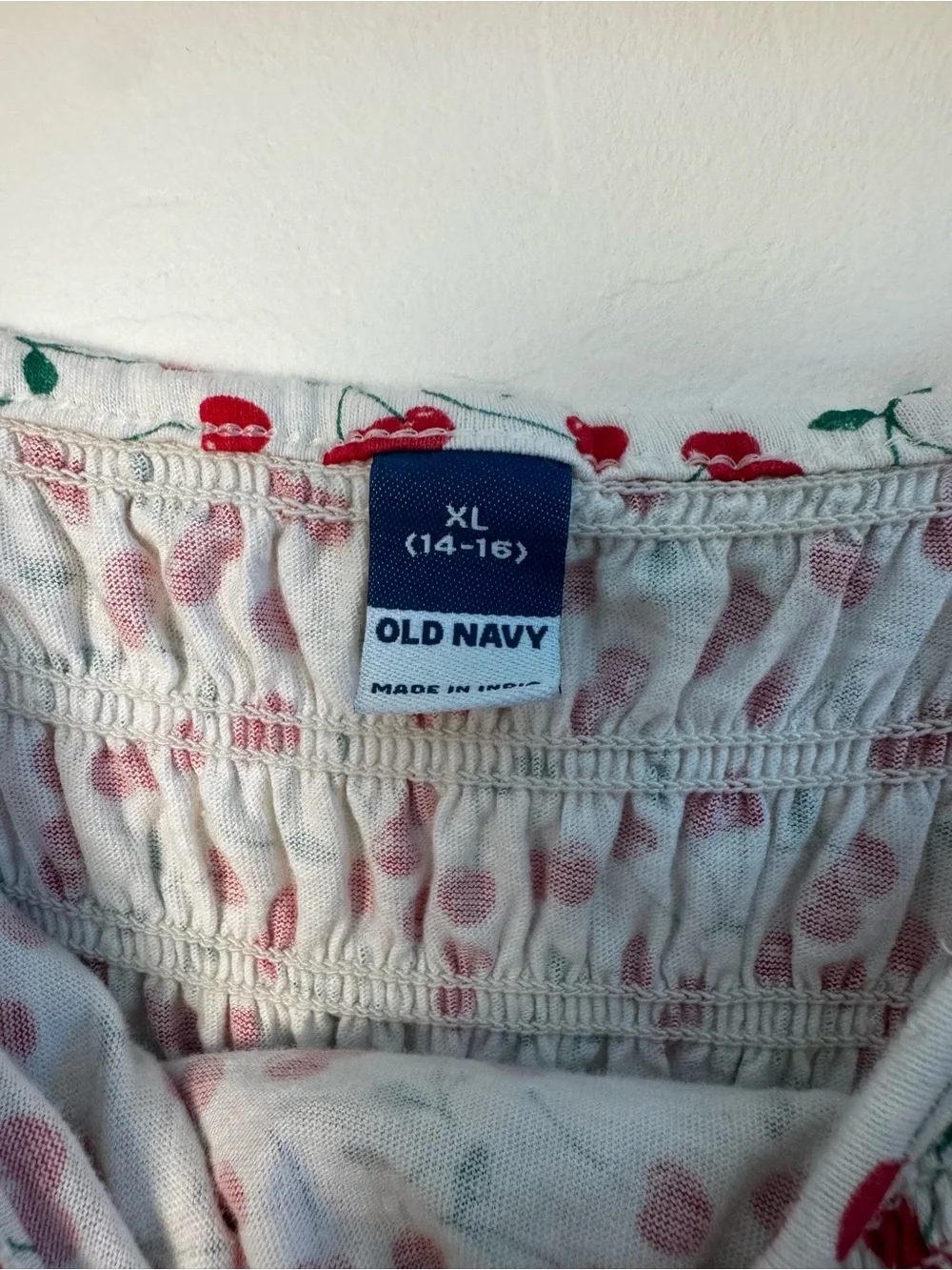 Old Navy White Sundress with Red Cherry Print Girls size XL (14)